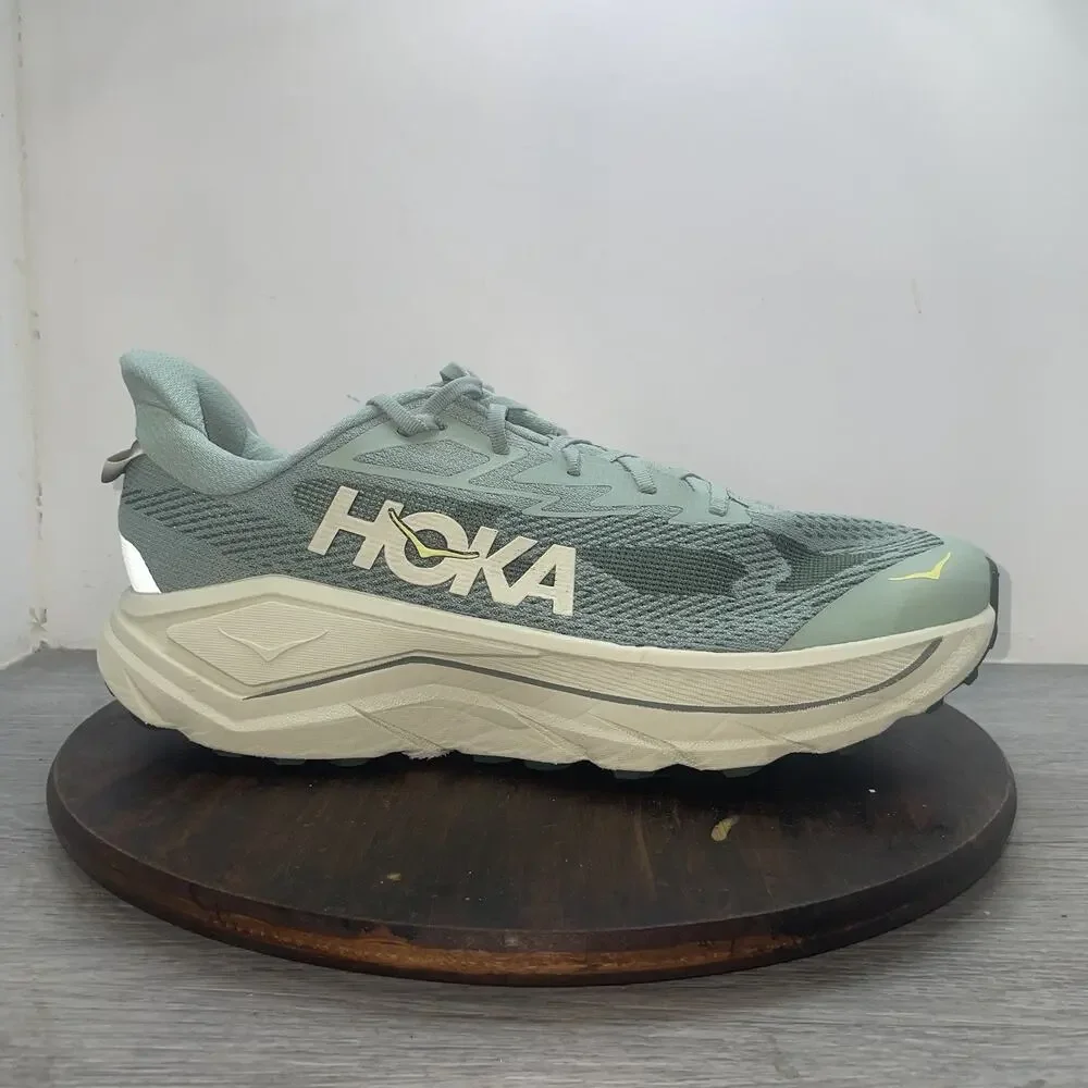 HOKA ONE ONE Challenger 8 Trail Running Men's 13 2E Shoes Jade Truffle Salt